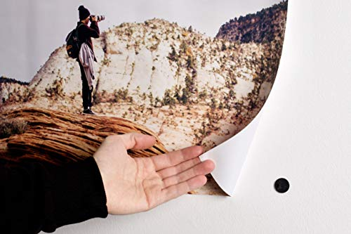 GAEKKO PosterGAEKKO 4 x Poster Aufhänger Selbstklebend - Magnetische Posteraufhängung zum Poster Aufhängen - Posterhalter, Posteraufhänger, Bildaufhänger zum Kleben - Poster Klebepads mit Magnet