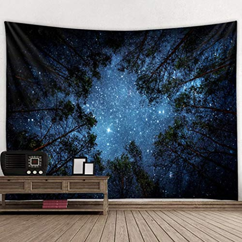 TANGT Wandteppich, Sternenhimmel, See, Wandteppich, Kosmos, Stern, Weltraum, Universum, Wandbehang für Schlafzimmer, Wohnzimmer, Schlafsaal, Marineblau E, 200 x 150 cm