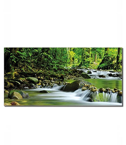 banjado Glas Magnettafel (120 x 60cm) - Magnetwand Glas - Magnetpinnwand als Memoboard - Pinnwand Magnettafel Küche, Büro, Kinderzimmer - Rauschender Bach