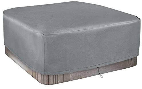 Schleuder Universal Thermal Hot Tub Cover,Waterproof Square Hot Tub Cover, Large Square Outdoor Spa Cover, Waterproof, UV Resistant,Grey (230 * 230 * 85 cm)