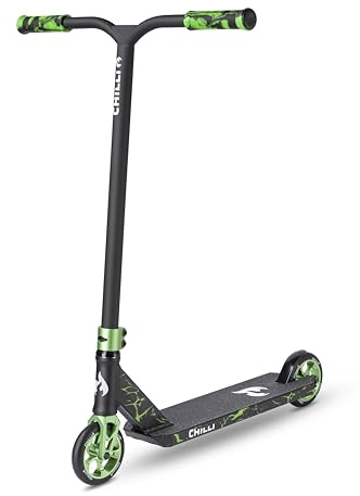Chilli Pro Scooter Reaper Reloaded V2 | High-End Stunt Scooter | High-End Street Scooter für erfahrene Rider | Gesamthöhe vo 85 cm | 120 mm PU Räder mit ABEC 9 Bearings | Green