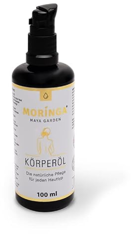 Moringa Körperöl für die Frau, straffendes Pflegeöl für Damen, hochwertiges Hautöl, trockene Haut, Körperpflege-Öl, 100 ml | Maya Garden