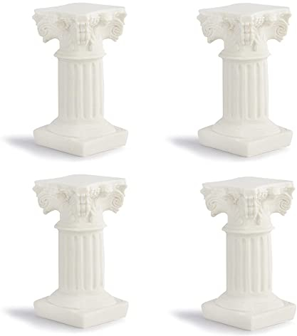 GISELA D 4 pezzi Colonne bianche romane colonne greche mini decorazioni in resina per la decorazione della casa statua