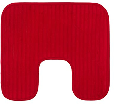 Gözze - Alfombrilla de WC antideslizante y suave en forma de U, Poliéster, 50 x 45 cm - Burdeos