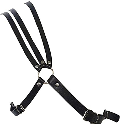 Men's Body Chain Chest Harness Strap Steampunk Gothic Leather Shoulder Armors Buckles Adjustable Rave Clubwear Costume