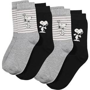 ONOMATO! Peanuts Snoopy Damstrumpor strumpor set om 4, flerfärgad, 39-42 EU