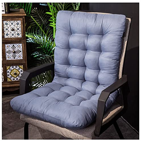 SHTGOI Lot de 1 coussin de chaise - 45 x 100 cm - Coussin de chaise de jardin - Coussin de chaise à dossier haut - Coussin de dossier épais - Gris et bleu