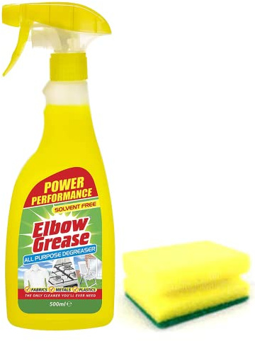All-purpose Degreaser Spray- 500 ml- Effective Cleaner Formula for Kitchen, Fabric, and Metallic Surfaces with Degreaser Sponge