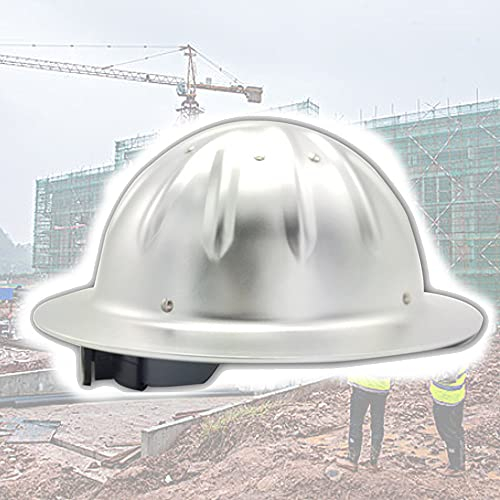 Schutzhelm, Baustellen-Outdoor-Helm, Aluminiumhelme, Helm mit Belüftung und Schiebesteuerung für Bauarbeiter, Arbeitshelm, Verstellbarer Schutzhelm