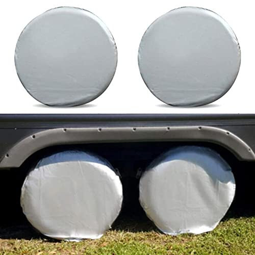 LSGGTIM Reifenabdeckung 39-41 Zoll, 4er Set Reifenschutzhülle Universal Reifen Abdeckungen Sonnenschutz Wasserdicht Radschutz Reifenabdeckung 420D Oxford Radschutzhülle für Auto SUV Wohnmobile
