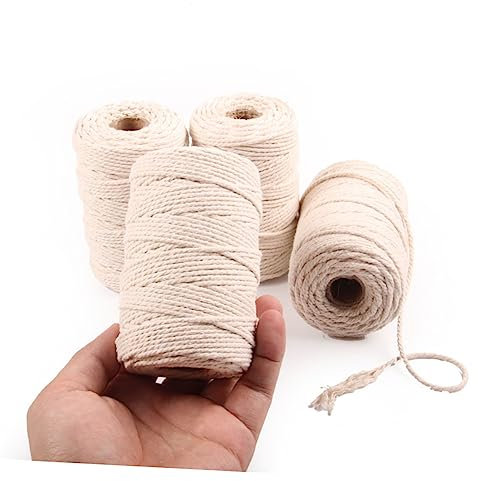 BIUDECO 100m Baumwollseil Seilschnur Aus Baumwolle Gedrehtes Seil Künstliches Baumwollband Für Gartenarbeit DIY-bastelarbeiten Geschenke Und Dekoration