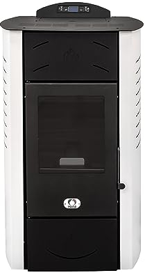 STUFE A PELLET ITALIA Siberia Hydro 15 KW - Poêle à Granulés Hydro Chaleur pour Pièces et Eau Chaude Efficacité 90% Chauffe 90m² Autonomie 20H Programmable 5 Puissances Garantie 24 Mois Blanc