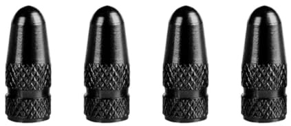 Marcraft Black Metal Presta Tyre Valve Dust Caps (4 Pack) for Bicycles And Motorcycles | Not For Cars | Anodised Alloy | Screw-On