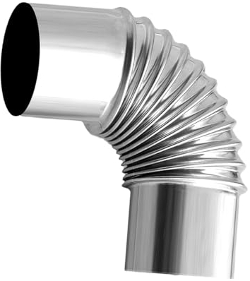Fonowx Ofenrohr Krümmer, Rostfreier Winkelrohr 90°, Ellenbogen Kaminrohr 7cm, Campingkocher Zubehör, Stove Pipe Elbow Vent Flue Extension Tube, Edelstahl Auspuffrohr Ersatz für Zelt Herd