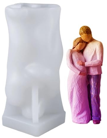 Wilsonzin 3D Kerzenform Figuren Umarmen Silikonformen 3D Familie Weibliche Kerzenform Silikon Körperkerzenform für Kerzen Selber Machen Formen Seife DIY Handwerk Kerzen Form Muttertag