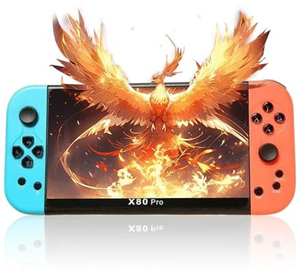 X80PRO Console De Jeux Portable, 7 Pouces 20000 Jeux Classiques Console Portable, Console De Jeux Support Multi Émulateur et Extension De Carte TF, 3000mAh Batterie Rechargeable Emulateur Console