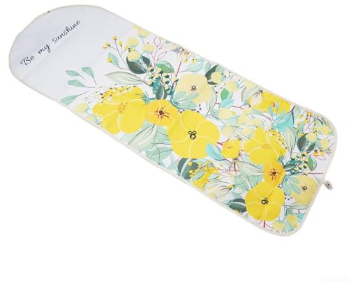 Lioaeust Bügelbrettbezug, 140 x 50 cm, Frühlingsblumen-Wärmedämmung, breiter Kordelzug, Bügelbrettbezug, Temperaturbeständigkeit für Zuhause (Frühlingsblumen), 1118624009