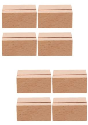 Cabilock 8 Stk Esstisch aus Massivholz Büroschild Notizhalter aus Holz Memohalter Acrylschild Ausstellungsregale Visitenkarten Bürobedarf Kartenständer Buche Halterung Name Zubehör Bild