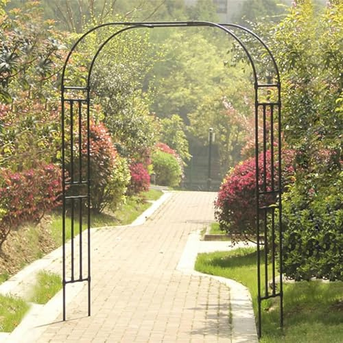 Arco para rosas para plantas trepadoras resistente jardín de metal ancho 120/180/180/19/29/220/230/240/280/300 cm Decoración Relicy Arco boda (dimensiones: 200 x 240 cm/6,6 x 7,9 FT)