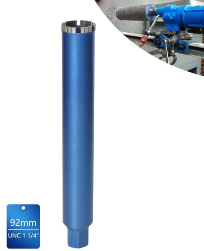 1 ¼ Diamantbohrkrone Ø 92 mm für Beton/Granit, passend für Kernbohrgeräte | L 460mm, mit 10mm Turbo, Dosensenker Nass-/Trocken Bohrkrone Lasergeschweißte zum Marmor Stein Mauerwerk