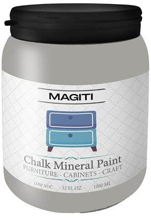 MAGITI Chalk Mineral Paint - Chalk Paint for Furniture, Kitchen, Home Decor, All In One - Craft Projects (LIGHT GRAY 32)
