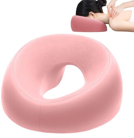 WOGXN Massage Kissen - Massage Kopfstütze Für Das Bett - Rosa Kopfkissen Mit Loch - Massagekissen Mit Der Vorderseite Nach Unten | Kopfpolster Massage Gesichtsunterstützung Für Salons, Schreibtische