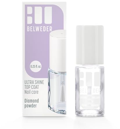 BELWEDER - Smalto Unghie Polvere di Diamante Brillante 1 x 7,5 ml - Smalto Rinforzante Unghie Fragili, Morbide e Striate - Smalti per Unghie Trasparente Ultra Brillantezza - Smalti Unghie
