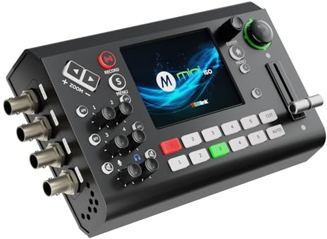 RGBlink SDI&HDMI Switcher,Multi-camera live streaming 4SDI/HDMI,NDI | 4x 4K HDMI/SDI In, 3.5 Touchscreen, PTZ Control, All-in-one Video Mixer for Church, Conference( mini-ISO)