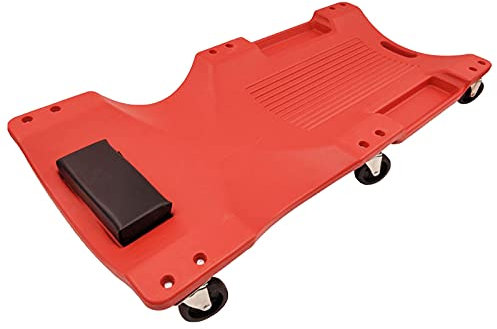 XCSCUK Planche couchée pour réparation de véhicules de 40 Pouces, mécanique roulante, Planche à chenilles sous l'outil de Garage de Voiture, Pont Ergonomique (Red Standard)