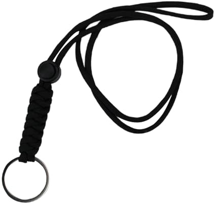 szaluyk Cordon tressé pour clés | Cordon tour de cou robuste | Collier en paracorde | Longueur réglable pour clés, sifflet, porte-clés