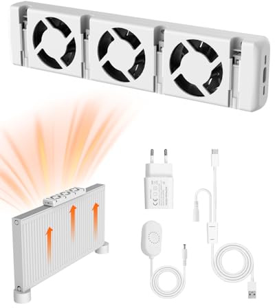 ANSTEN Heizkörper Ventilator Leise, Heizungsventilator für Heizungen und Unterheizungen, Langlebiger Heizungslüfter zur Erhöhung der Heizeffizienz, Lüfter für Heizkörper Bis zu 22% Energieeinsparung