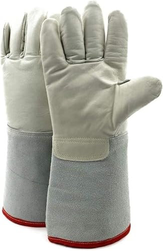 1 par de guantes de soldadura, guantes for quemador de leña, guantes de trabajo for hombres o mujeres, guantes de jardinería, guantes ignífugos y resistentes al calor, guantes de piel de vaca for alma