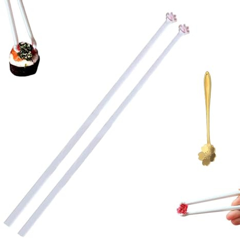 Bacchette Meowgic riutilizzabili a forma di zampa di gatto, bacchette Meowgic, resistenti e convenienti, motivo a zampa di gatto, con stampe divertenti e uniche (1)
