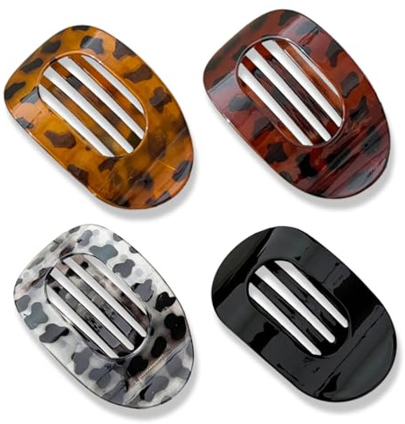 OUDQFCJ grosse Pinces Cheveux Femmes,Barrette Cheveux Plates,Lot de 4 Léger Anti-Dérapant,Pince à Cheveux pour Cheveux Épais Fins,Élégantes Hair Clip pour Tous les Jours, Sport, Conduite