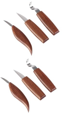 Uonlytech 2 Ensembles Ensemble De Burins Graveur Sculpteur Sculpteur Kit De Sculpture Droite Matériel De Travail Du Bois Couteau À Sculpter Outils De Menuiserie Outils De 3 pièces * 2