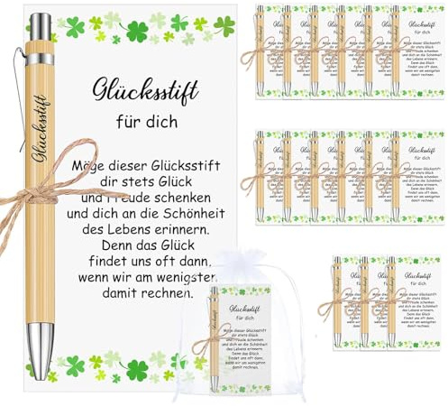 VAIGU:OA 15 Sets Glücksstift Kugelschreiber Geschenke - Dankeschön Geschenke für Erzieher, Abschiedsgeschenk, Kollegen, Schüler, Danke, Erzieherin, Geburtstag, Geschenk