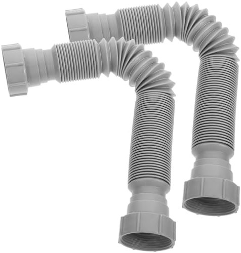 HYTROVE 2Pcs Expandable Flexible Sink Drain Hoses Durable Drain Extension for Washbasins Lightweight Leak High Pressure Resistant for Kitchen and Bathroom Use