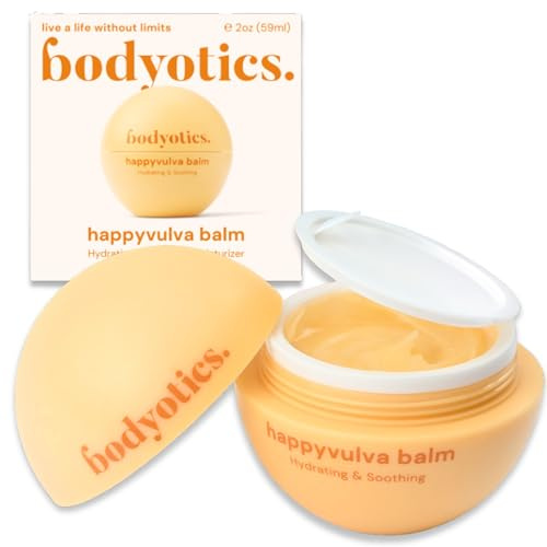 Bodyotics Vulva Balm - Parfymfri vaginal fuktighetskräm för torrhet, klåda och obehag - Inga hormoner - Lugnande fuktbalsam för silkeslent yttre vulvaområde - 60 ml