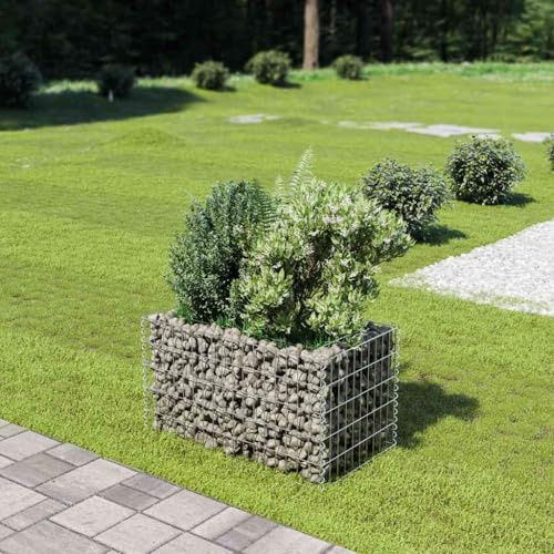 QZZCED Lit de Jardin Surélevé en Gabion Acier Galvanisé, Bac à Fleurs Robuste et Stable pour Parterres, Balcon ou Terrasse, Structure Grille Résistante aux Intempéries