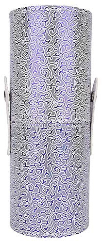 Tragbarer Make-up-Pinselhalter aus PU-Leder, Reise-Kosmetikbehälter, Werkzeug, eleganter, langlebiger Organizer für Make-up-Pinsel, Nagelbürsten, kleine Gegenstände, Schwarz, (Lilafarbener