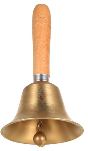 Super Laute Handglocke Metall Holzgriff, Tischglocke Handglocke Groß, Hand Bells, Glöckchen Große Glocke, Lebkuchen Glocke, Weihnachtsglocke für Hochzeit Hause Büro Tiertraining Service