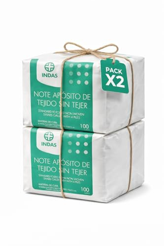 Medinet Clinic - Pack 2 Unidades - Compresas Apósitos de Tejido sin Tejer, 4 capas, No estériles - 200 Unidades en total (7,5 x 7,5 cm)