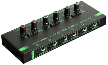 4/6 canali amplificatore for cuffie mini splitter for cuffie portatile mixer audio stereo a bassissimo rumore for monitor da studio di registrazione(6 Channels)