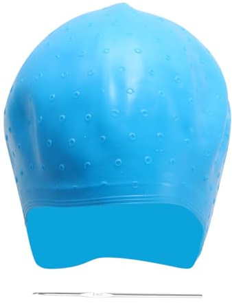 JOINPAYA Cuffia per Chioma e Stile Professionale in Silicone Blu con Piccoli Fori Non Preforati Vestibilità Comoda per Colorazione, per Saloni e Barber Shop