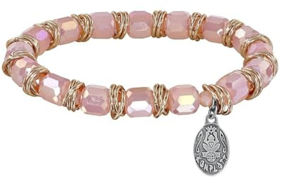 Konplott Armband elastisch Festival pink antik Silber