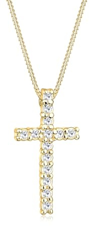Elli Halskette Damen Kreuz Anhänger Elegant mit Kristallen