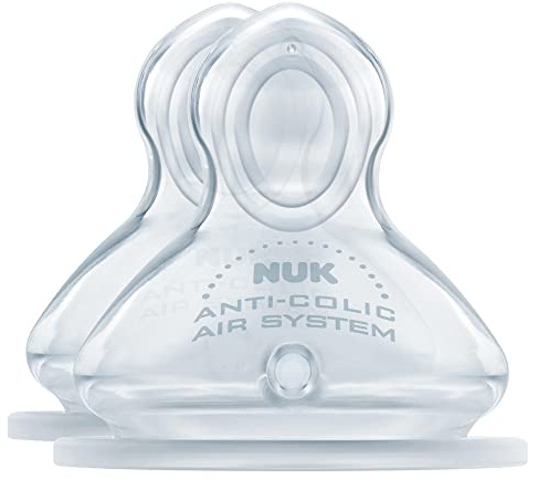 NUK - 2 Sauger First Choice, Größe 1 (0—6 Monate), Piercing Lait M