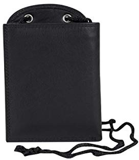 LEAS Brustbeutel mit Kreditkartenfächern und Scheinfach Echt-Leder, schwarz Travel-Line