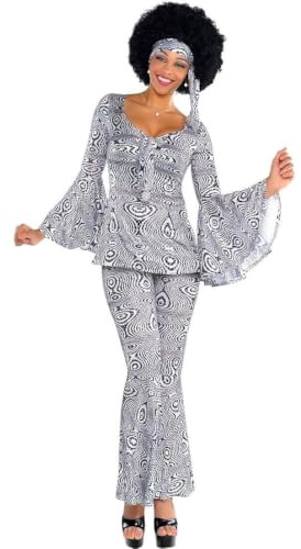 amscan - Womens 1970's Disco Dancing Queen Fancy Dress Costume