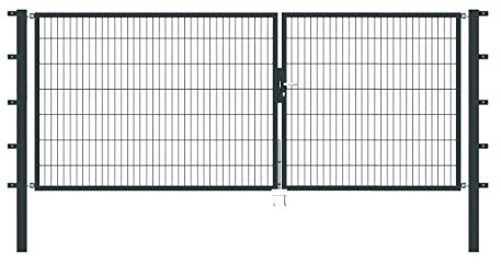 Alberts 648640 Doppeltor Flexo mit Zubehör | verschiedene Breiten und Höhen | anthrazit | Breite 350 cm | Höhe 140 cm